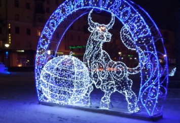 В центре Барнаула установили светящегося быка