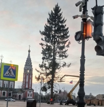 Власти установили потрепанную елку в Калининградской области