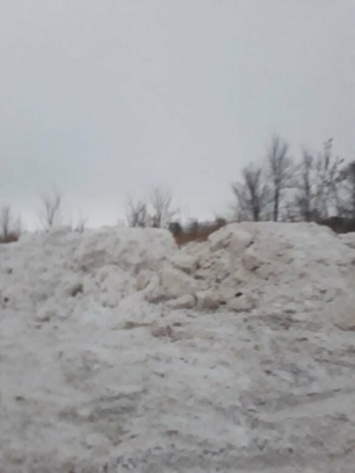 В неположенном месте в Ульяновске складируют грязный снег